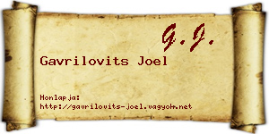 Gavrilovits Joel névjegykártya